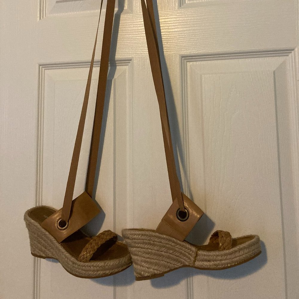 Women Wedge Sandals (Size 6.5); Color Tan,  Condiion:  Never Worn